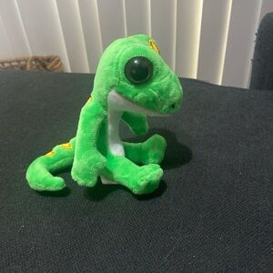 Green and yellow gecko stuffed animal